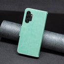 For Samsung Galaxy A13 4G Two Butterflies Embossing Leather Phone Case(Green)