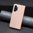 For Samsung Galaxy A13 4G Two Butterflies Embossing Leather Phone Case(Rose Gold)