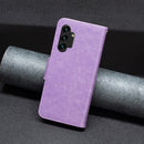 For Samsung Galaxy A13 4G Two Butterflies Embossing Leather Phone Case(Purple)