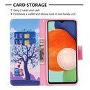 For Samsung Galaxy A13 4G Colored Drawing Leather Phone Case(Owl)
