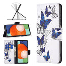 For Samsung Galaxy A13 4G Colored Drawing Leather Phone Case(Butterflies)