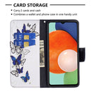 For Samsung Galaxy A13 4G Colored Drawing Leather Phone Case(Butterflies)