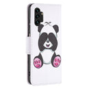 For Samsung Galaxy A13 4G Colored Drawing Leather Phone Case(Panda)