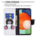 For Samsung Galaxy A13 4G Colored Drawing Leather Phone Case(Panda)