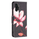 For Samsung Galaxy A13 4G Colored Drawing Leather Phone Case(Lotus)