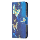 For Samsung Galaxy A13 4G Colored Drawing Leather Phone Case(Gold Butterfly)