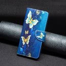 For Samsung Galaxy A13 4G Colored Drawing Leather Phone Case(Gold Butterfly)