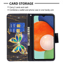 For Samsung Galaxy A13 4G Colored Drawing Leather Phone Case(Big Butterfly)