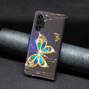For Samsung Galaxy A13 4G Colored Drawing Leather Phone Case(Big Butterfly)
