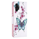 For Samsung Galaxy A13 4G Colored Drawing Leather Phone Case(Peach Blossom Butterfly)