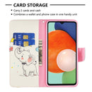 For Samsung Galaxy A13 4G Colored Drawing Leather Phone Case(Umbrella Elephant)
