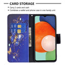 For Samsung Galaxy A13 4G Colored Drawing Leather Phone Case(Purple Butterfly)