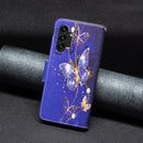 For Samsung Galaxy A13 4G Colored Drawing Leather Phone Case(Purple Butterfly)