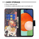 For Samsung Galaxy A13 4G Colored Drawing Leather Phone Case(Flowers Elephant)