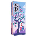 For Samsung Galaxy A33 5G Colored Drawing Leather Phone Case(Owl)
