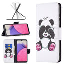 For Samsung Galaxy A33 5G Colored Drawing Leather Phone Case(Panda)