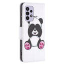 For Samsung Galaxy A33 5G Colored Drawing Leather Phone Case(Panda)