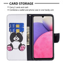 For Samsung Galaxy A33 5G Colored Drawing Leather Phone Case(Panda)
