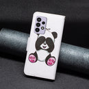 For Samsung Galaxy A33 5G Colored Drawing Leather Phone Case(Panda)