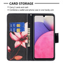For Samsung Galaxy A33 5G Colored Drawing Leather Phone Case(Lotus)