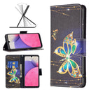 For Samsung Galaxy A33 5G Colored Drawing Leather Phone Case(Big Butterfly)