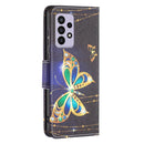 For Samsung Galaxy A33 5G Colored Drawing Leather Phone Case(Big Butterfly)