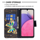 For Samsung Galaxy A33 5G Colored Drawing Leather Phone Case(Big Butterfly)