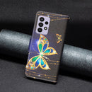 For Samsung Galaxy A33 5G Colored Drawing Leather Phone Case(Big Butterfly)