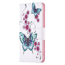 For Samsung Galaxy A33 5G Colored Drawing Leather Phone Case(Peach Blossom Butterfly)