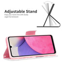 For Samsung Galaxy A33 5G Colored Drawing Leather Phone Case(Peach Blossom Butterfly)