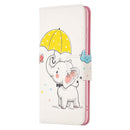 For Samsung Galaxy A33 5G Colored Drawing Leather Phone Case(Umbrella Elephant)