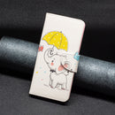 For Samsung Galaxy A33 5G Colored Drawing Leather Phone Case(Umbrella Elephant)