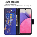 For Samsung Galaxy A33 5G Colored Drawing Leather Phone Case(Purple Butterfly)
