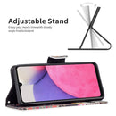 For Samsung Galaxy A33 5G Colored Drawing Leather Phone Case(Flowers Elephant)
