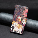 For Samsung Galaxy A33 5G Colored Drawing Leather Phone Case(Flowers Elephant)