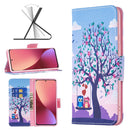 For Xiaomi 12 Colored Drawing Leather Phone Case(Owl)
