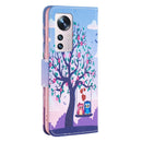 For Xiaomi 12 Colored Drawing Leather Phone Case(Owl)