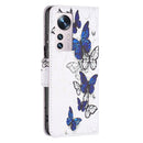 For Xiaomi 12 Colored Drawing Leather Phone Case(Butterflies)