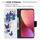 For Xiaomi 12 Colored Drawing Leather Phone Case(Butterflies)