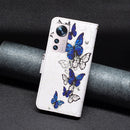 For Xiaomi 12 Colored Drawing Leather Phone Case(Butterflies)