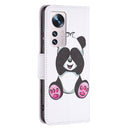 For Xiaomi 12 Colored Drawing Leather Phone Case(Panda)