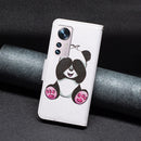 For Xiaomi 12 Colored Drawing Leather Phone Case(Panda)
