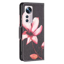For Xiaomi 12 Colored Drawing Leather Phone Case(Lotus)