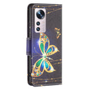For Xiaomi 12 Colored Drawing Leather Phone Case(Big Butterfly)