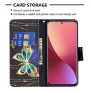 For Xiaomi 12 Colored Drawing Leather Phone Case(Big Butterfly)