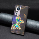 For Xiaomi 12 Colored Drawing Leather Phone Case(Big Butterfly)