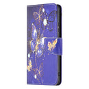 For Xiaomi 12 Colored Drawing Leather Phone Case(Purple Butterfly)