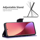 For Xiaomi 12 Colored Drawing Leather Phone Case(Purple Butterfly)