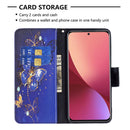 For Xiaomi 12 Colored Drawing Leather Phone Case(Purple Butterfly)