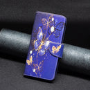 For Xiaomi 12 Colored Drawing Leather Phone Case(Purple Butterfly)